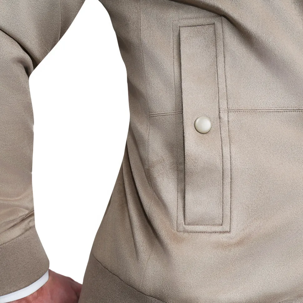 State and Liberty Suede Stretch Bomber - Tan