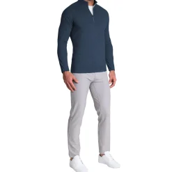 State and Liberty Tech Quarter Zip - Heathered Navy