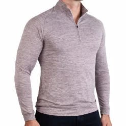 State and Liberty Tech Quarter Zip - Heathered Crimson