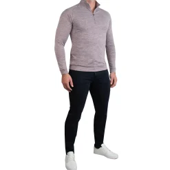 State and Liberty Tech Quarter Zip - Heathered Crimson