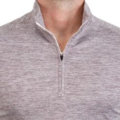 State and Liberty Tech Quarter Zip - Heathered Crimson