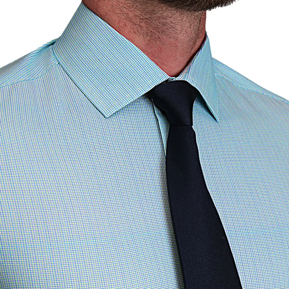 State and Liberty "The Atlas" Mint, Blue, & White Mini Check