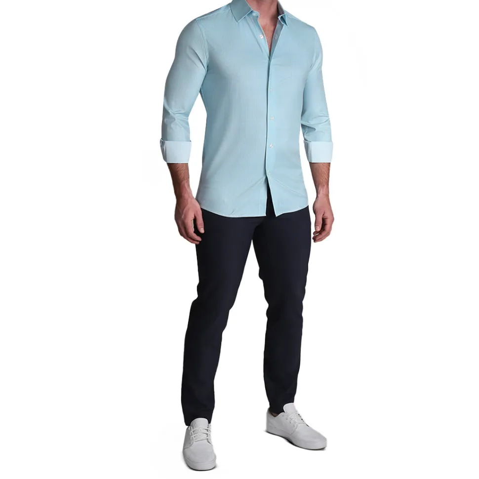 State and Liberty "The Atlas" Mint, Blue, & White Mini Check