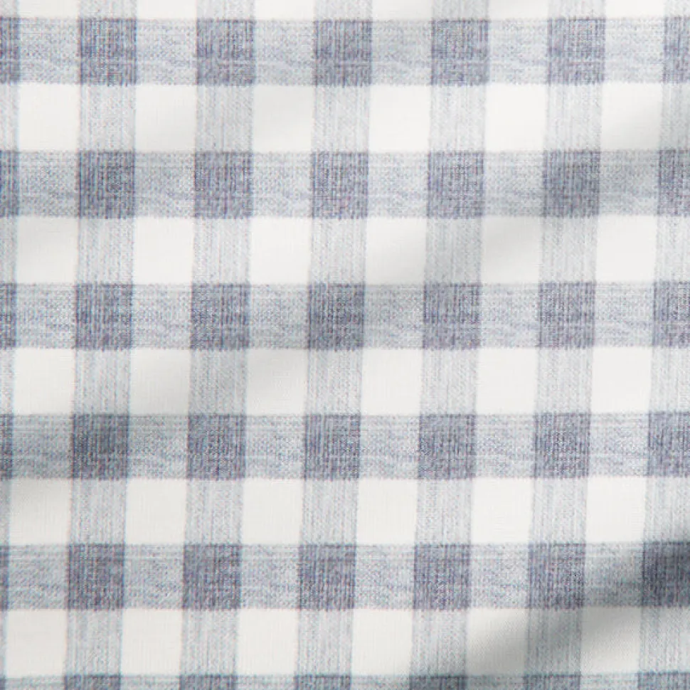 State and Liberty "The August" White & Grey Big Check Short Sleeve Button Down