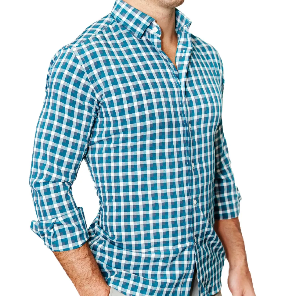 State and Liberty "The Bagley" Teal, Grey and White Triple Check