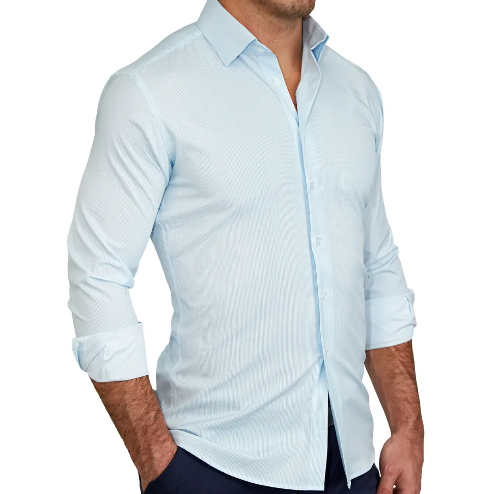 State and Liberty "The Belmont" Light Blue Pinstripe