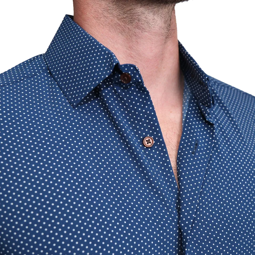 State and Liberty "The Boylston" Navy with White Polka Dots