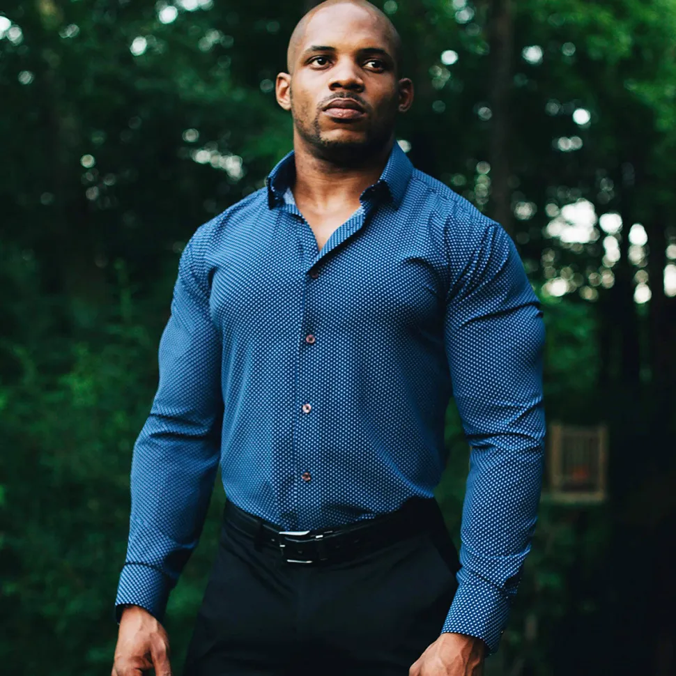 State and Liberty "The Boylston" Navy with White Polka Dots