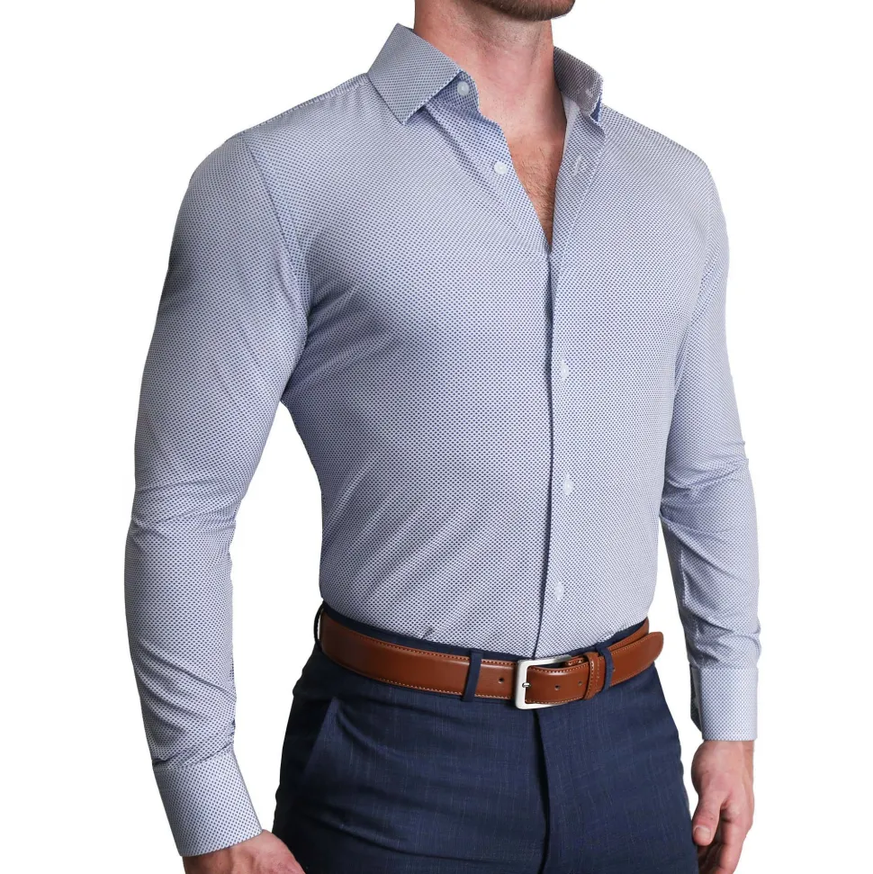 State and Liberty "The Charles" Navy Diamond Dress Shirt