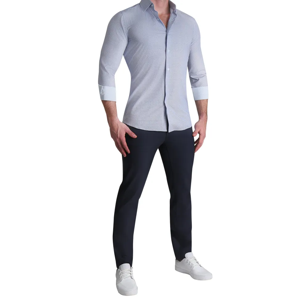 State and Liberty "The Charles" Navy Diamond Dress Shirt