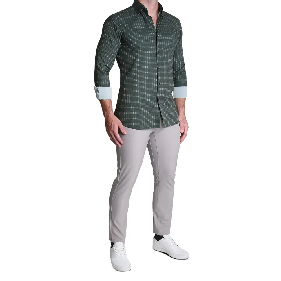 State and Liberty "The Colby" Dark Green & Mint Windowpane