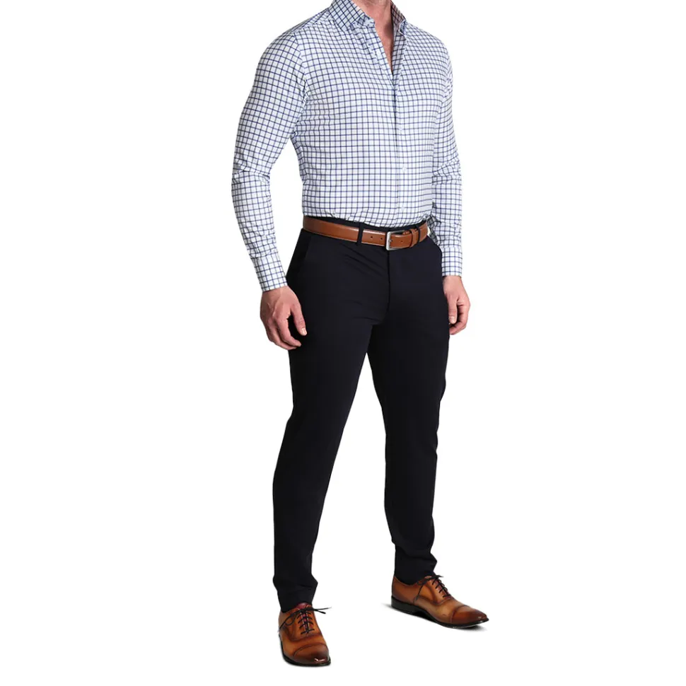 State and Liberty "The Elias" Light Navy Windowpane