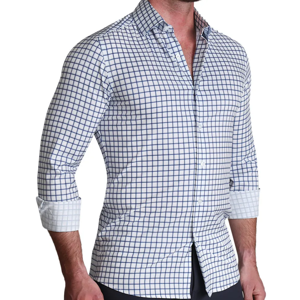 State and Liberty "The Elias" Light Navy Windowpane