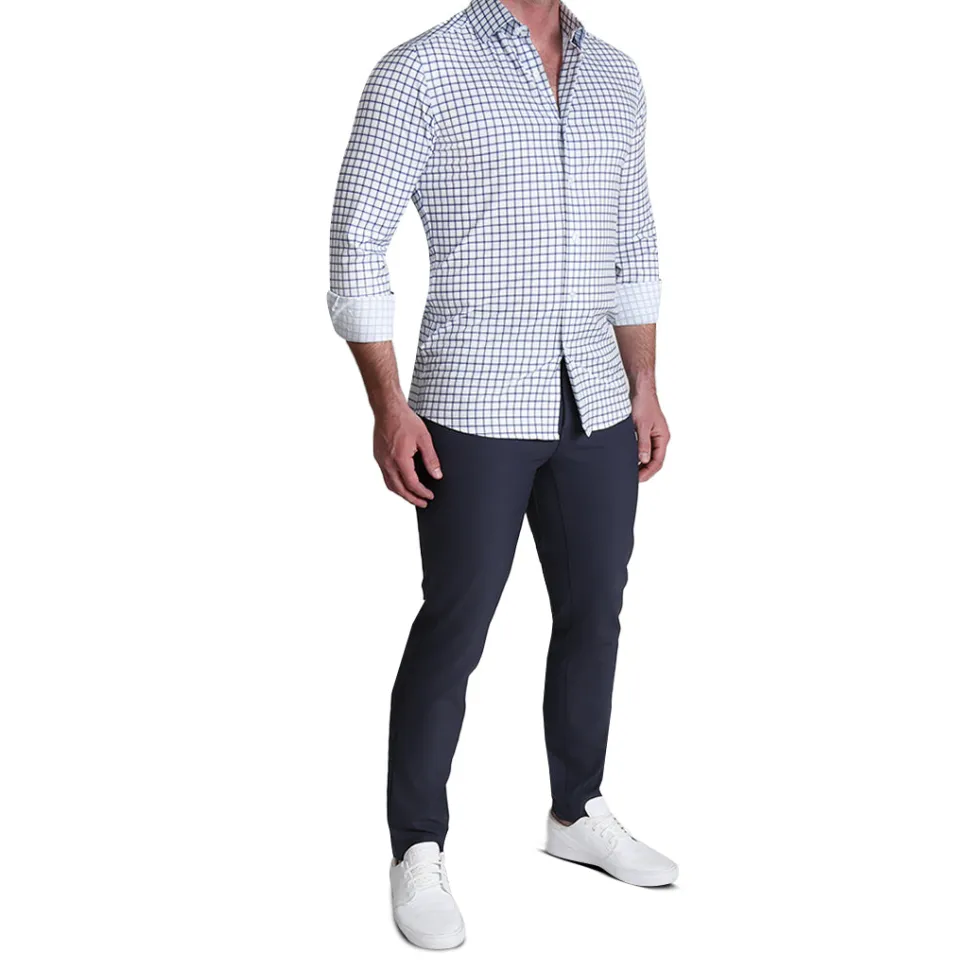 State and Liberty "The Elias" Light Navy Windowpane