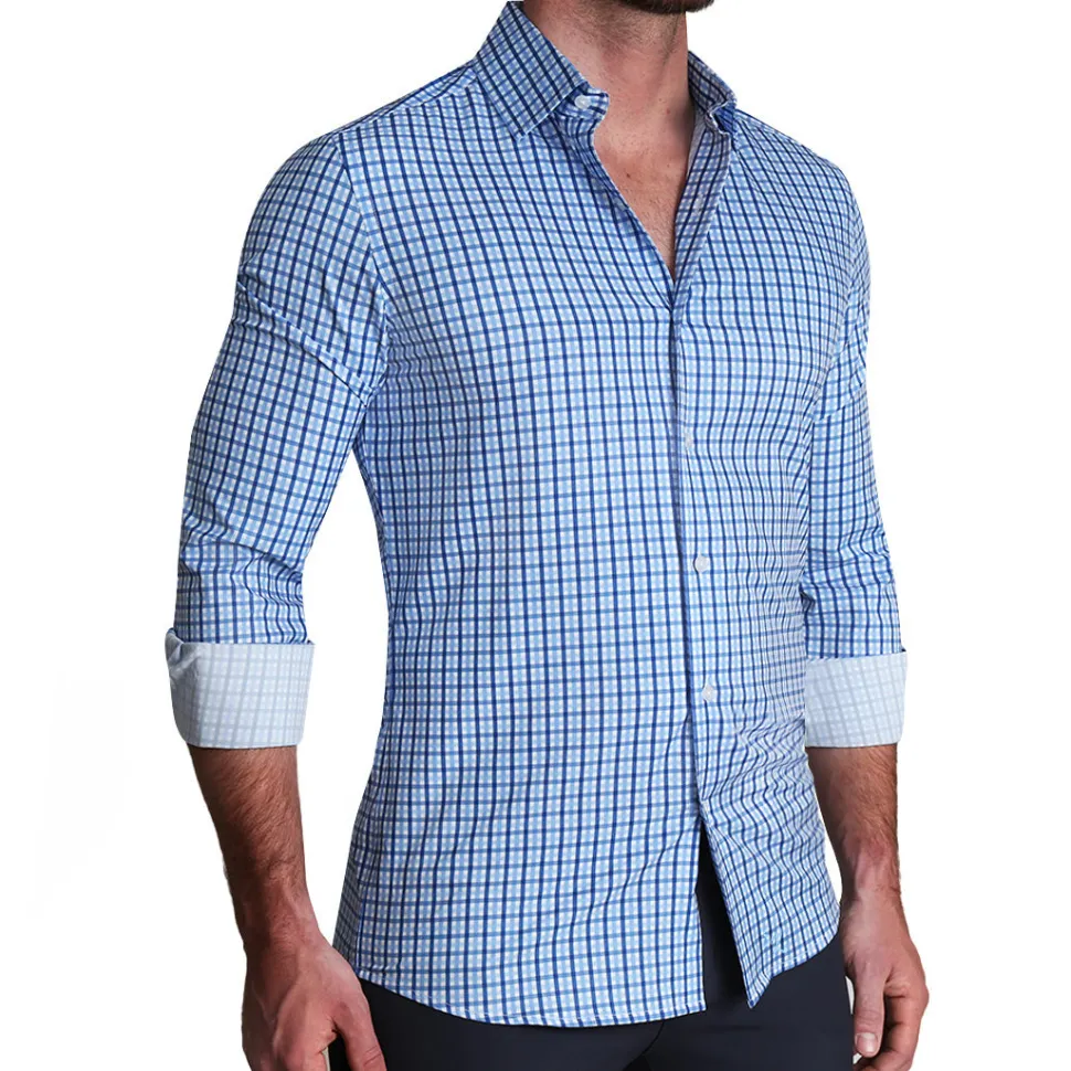 State and Liberty "The Emmett" Light Blue, White & Navy Mid Check