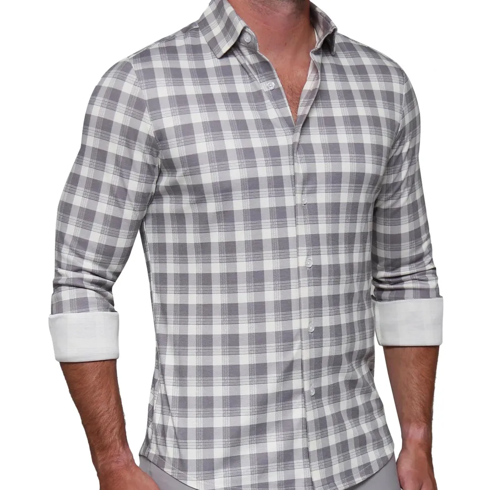 State and Liberty "The Holden" Grey Plaid Casual Button Down