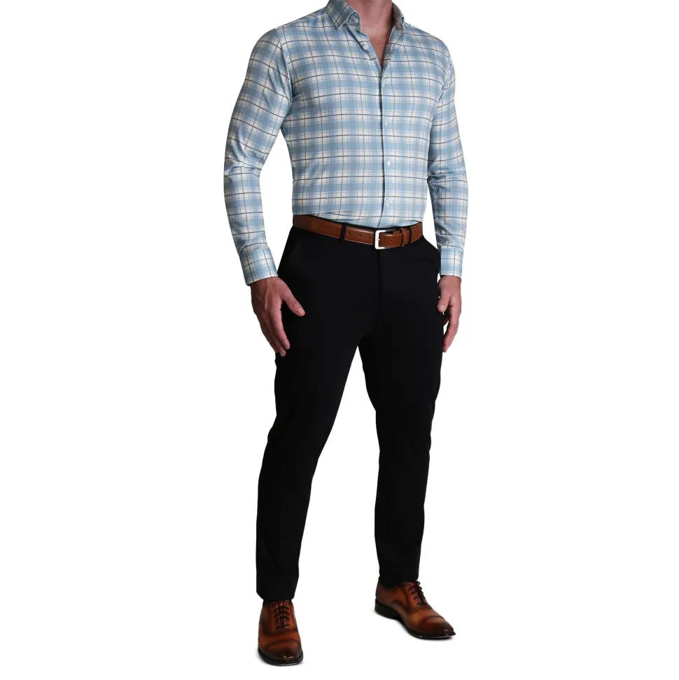 State and Liberty "The Mello" Light Blue & Grey Multi Plaid