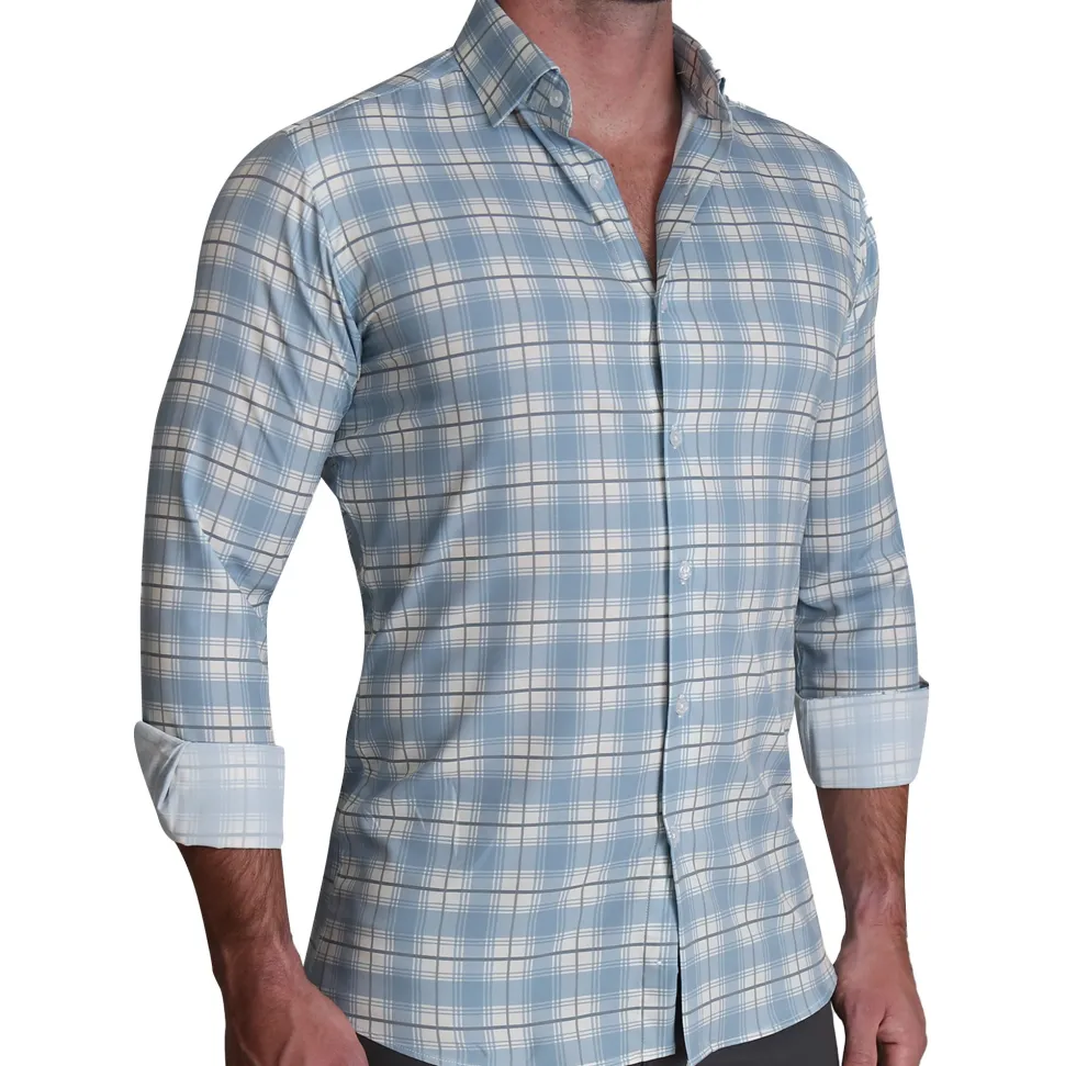 State and Liberty "The Mello" Light Blue & Grey Multi Plaid