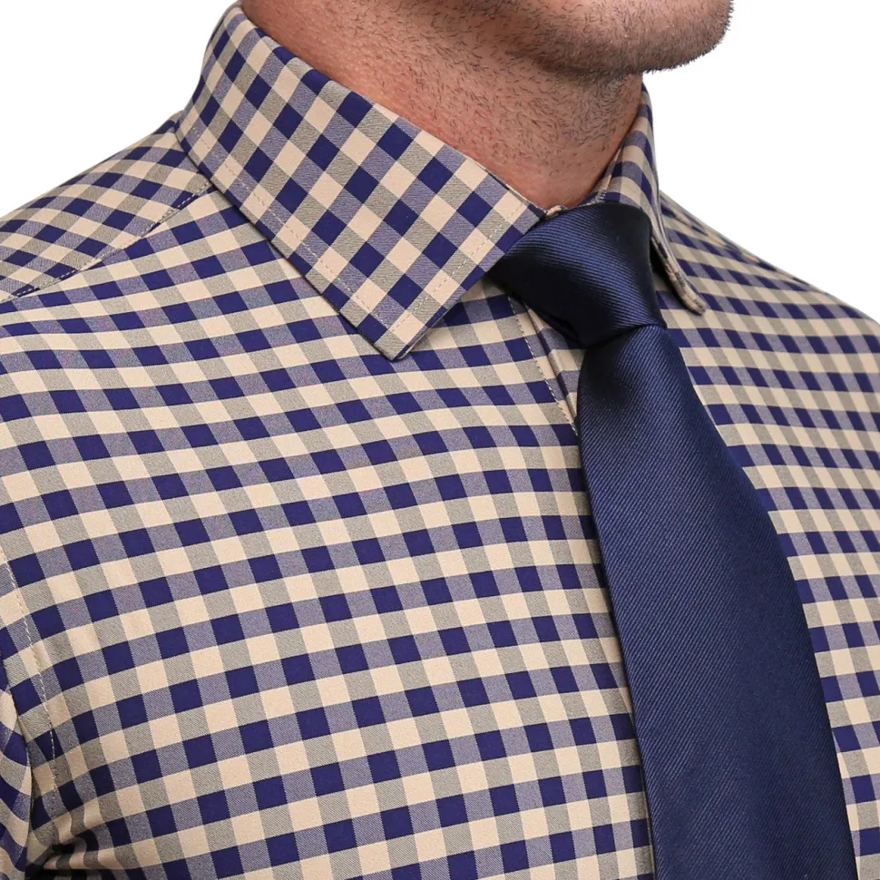 State and Liberty "The Riggins" Brown, Navy and Grey Triple Check