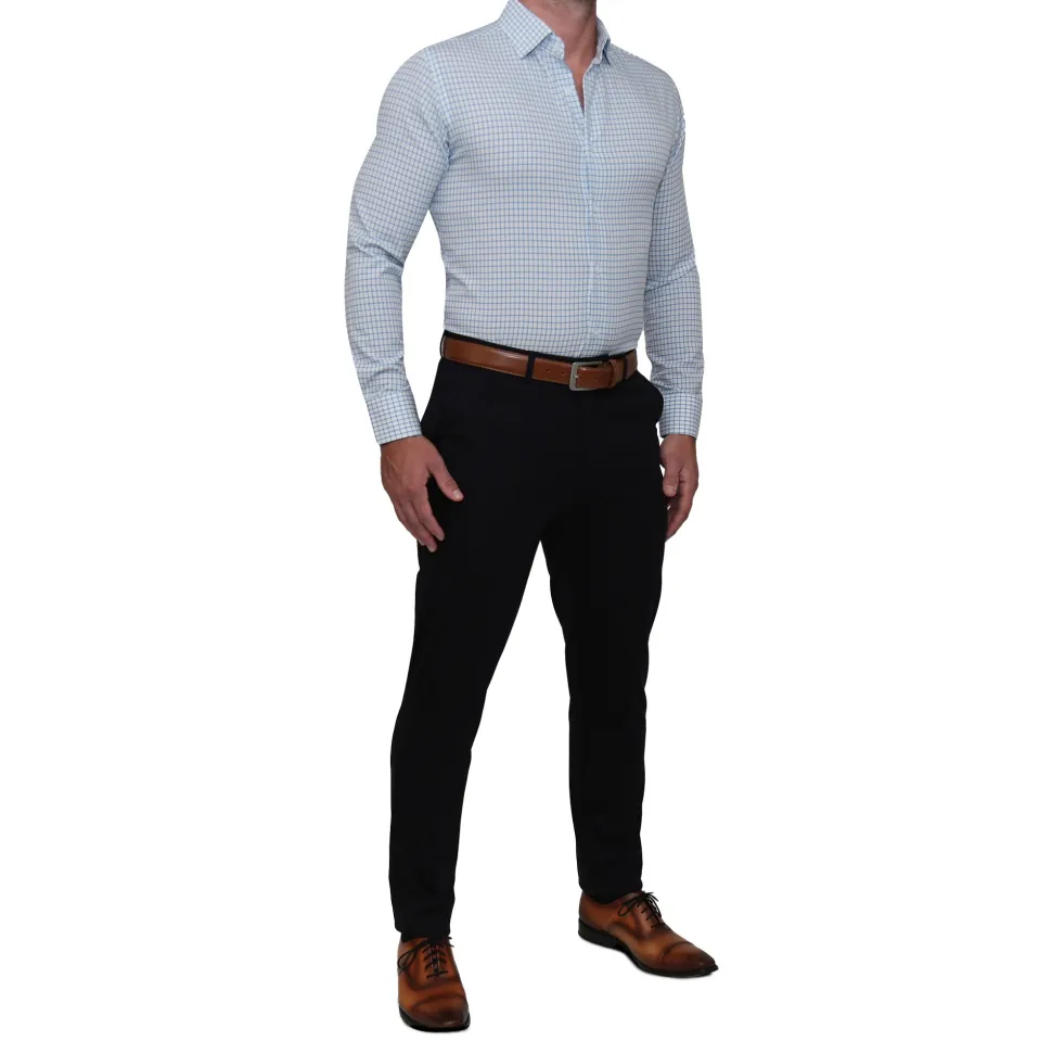 State and Liberty "The Soho" Light Blue Windowpane