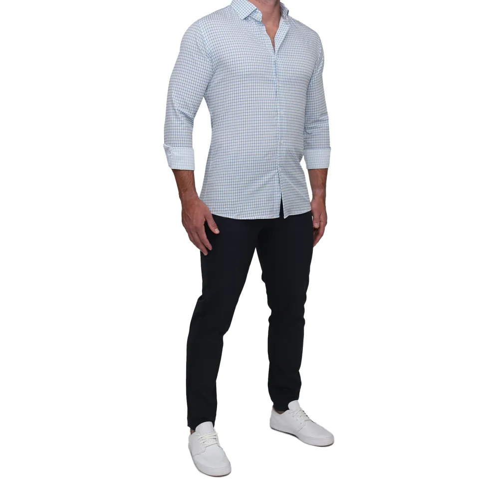 State and Liberty "The Soho" Light Blue Windowpane