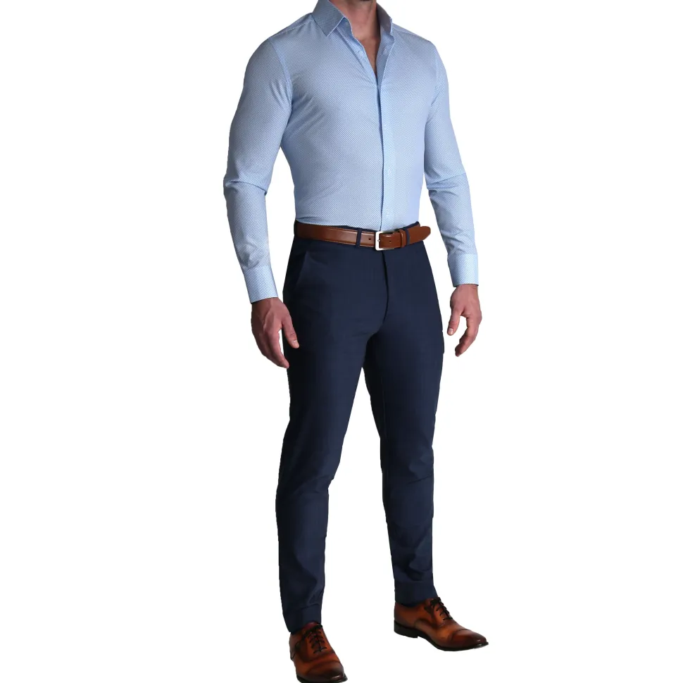 State and Liberty "The Vernor" Light Blue Square Check Print