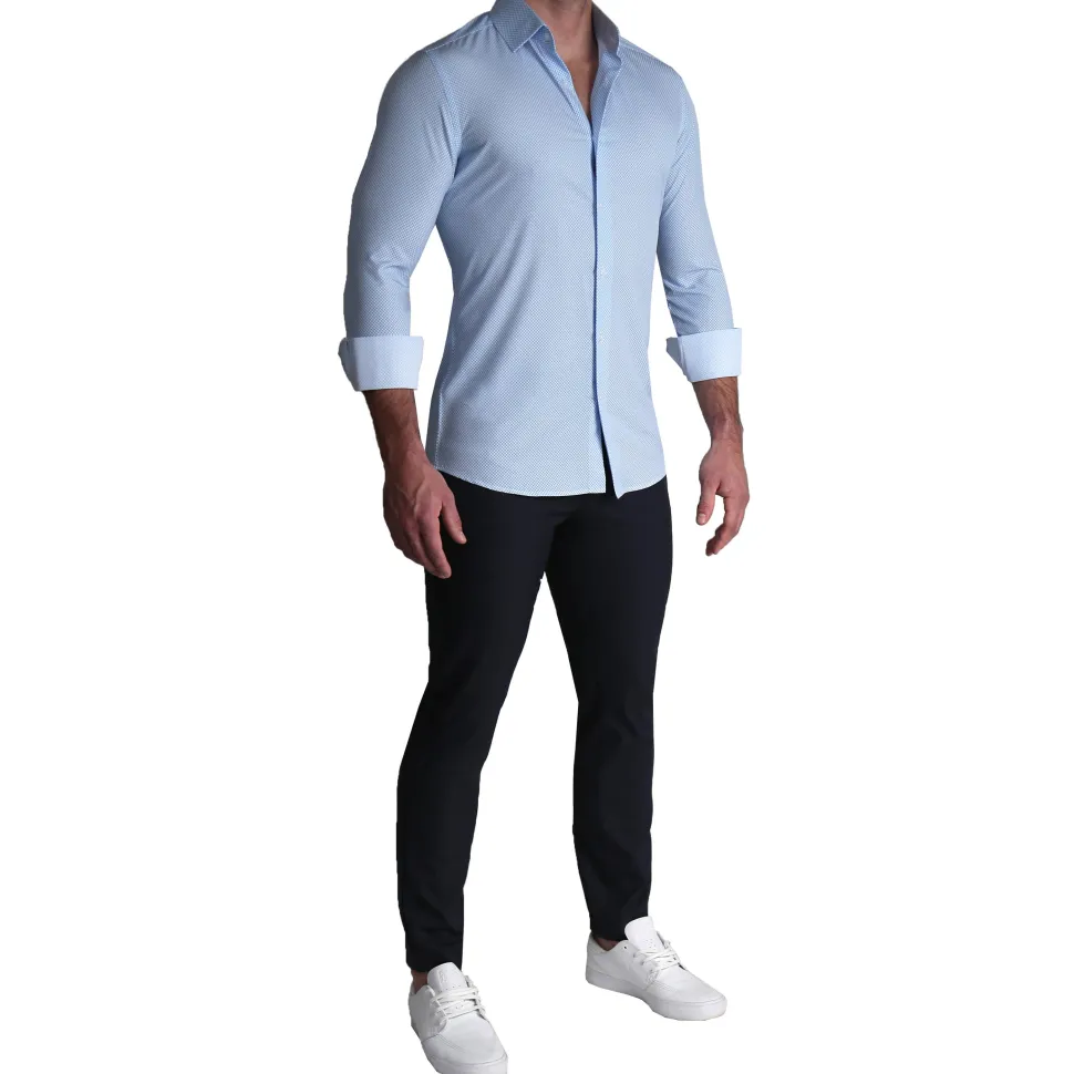 State and Liberty "The Vernor" Light Blue Square Check Print