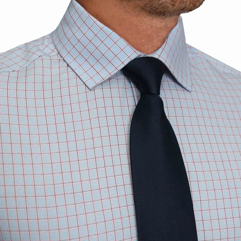 State and Liberty "The Weston" Light Blue, Pink & Black Plaid