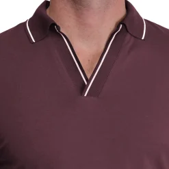 State and Liberty Tipped Long Sleeve Polo -