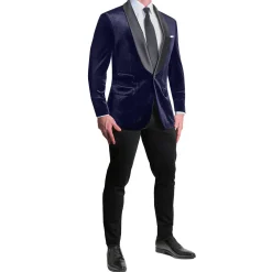 State and Liberty Tuxedo Jacket - Navy Velvet