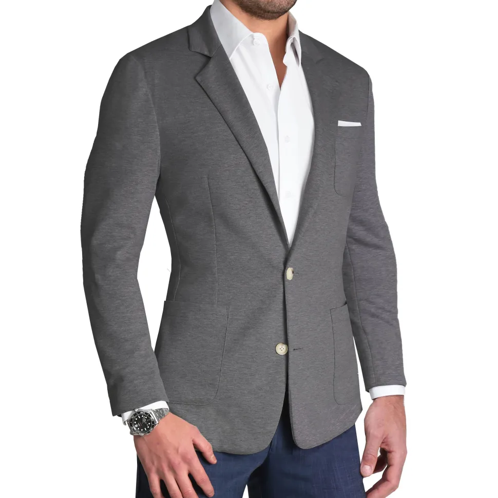 State and Liberty Unstructured Knit Blazer - Heathered Charcoal