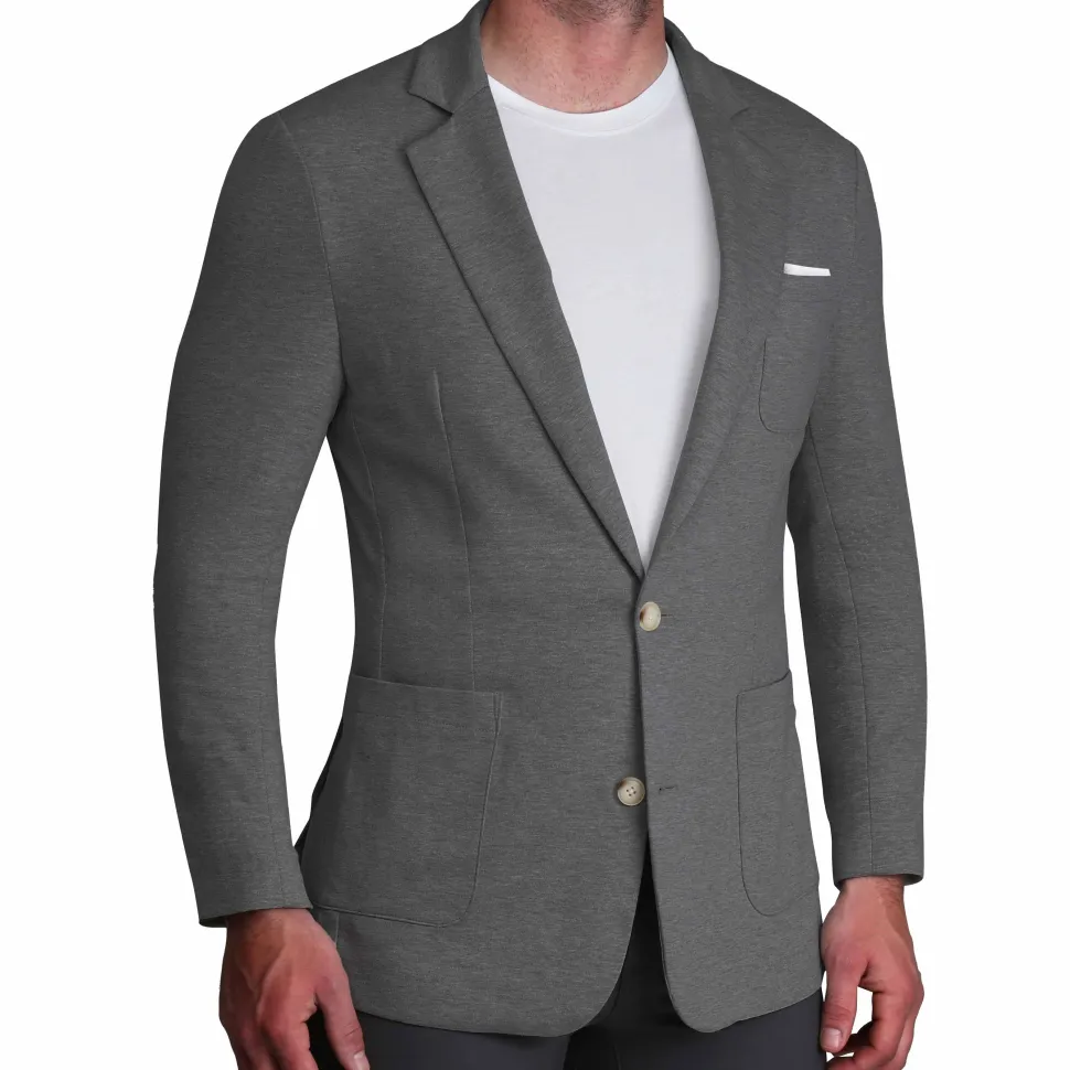 State and Liberty Unstructured Knit Blazer - Heathered Charcoal