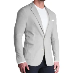 State and Liberty Unstructured Linen Blazer - Light Grey