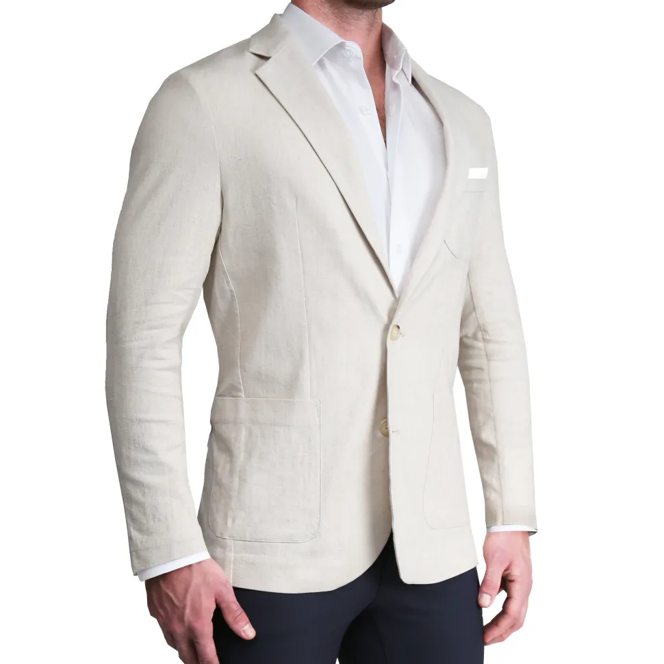 State and Liberty Unstructured Linen Blazer - Cream