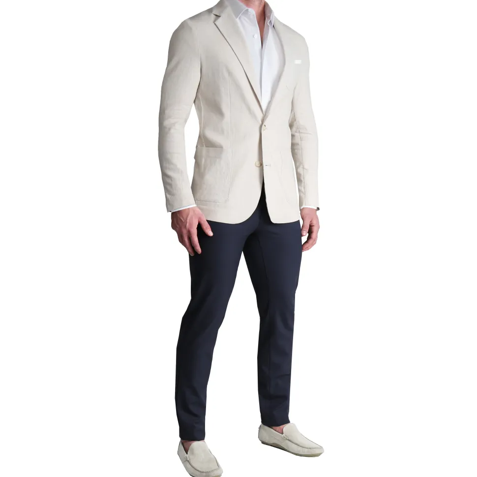 State and Liberty Unstructured Linen Blazer - Cream