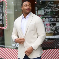 State and Liberty Unstructured Linen Blazer - Cream