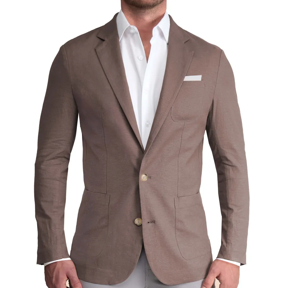 State and Liberty Unstructured Linen Blazer - Taupe