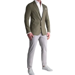 State and Liberty Unstructured Linen Blazer - Dark Olive