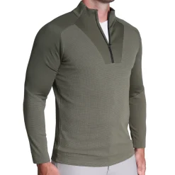 State and Liberty Waffle Knit Quarter Zip - Solid Olive