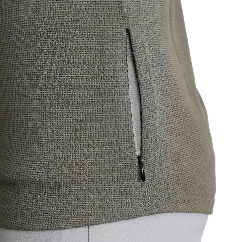 State and Liberty Waffle Knit Quarter Zip - Solid Olive