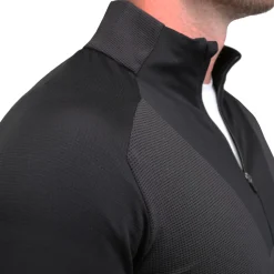 State and Liberty Waffle Knit Quarter Zip - Solid Black